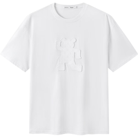 gxgjeans 男装老花小熊圆领短袖T恤 白色 M