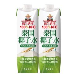 福兰农庄 100%椰子水 1L*2瓶