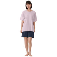 MUJI 無印良品 凉感天竺织 烟熏粉色 均码L-XL 女士家居睡衣套装