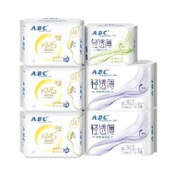 ABC 卫生巾 棉柔日用夜用组合套装 8片×4包 3片×2包