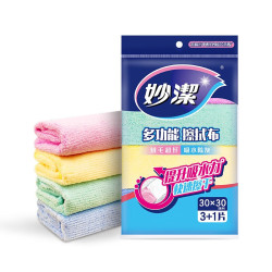 妙潔 多功能细纤维洗碗布 4片装