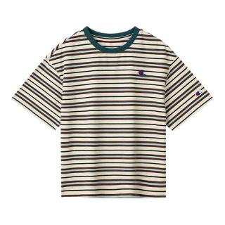 Champion 小C刺绣条纹短袖T恤