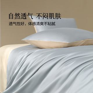 水星家纺 100支长绒棉贡缎四件套 冰川灰 床单款200*230cm