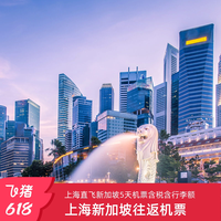 上海直飞5天往返机票含税含行李额 新加坡航司