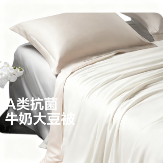 网易严选 60支全棉豆奶被50%大豆纤维A类抗菌空调被子2斤150*200cm夏被