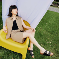 TOOMANYSHOES 延长假期夏季勃肯拖鞋女外穿厚底一脚蹬女鞋 黑色 38