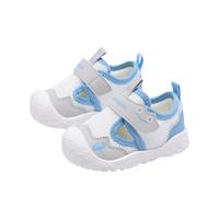 MINI BALA 迷你巴拉 儿童软底包头学步凉鞋 白蓝色 20码（脚长11.2-12.0cm）