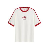 Gap/盖璞 纯棉logo印花宽松运动短袖T恤 白色 M