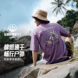 安踏 户外T丨运动短袖t恤男夏季透气棉感吸汗徒步休闲半袖上衣男