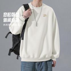 安踏 休闲长袖卫衣男女同款春秋中性圆领套头衫学生美式宽松运动服上衣