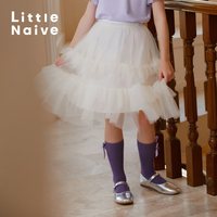 Little Naive LittleNaive女童春秋蓬蓬纱tutu半身裙中大童公主网纱裙半身裙