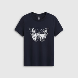 Gap 女装 春季新款 纯棉字母蝴蝶logo圆领短袖T恤 858906