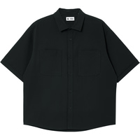 JACK&JONES 225304022 E40 泡泡纱宽松短袖衬衫 黑色 S