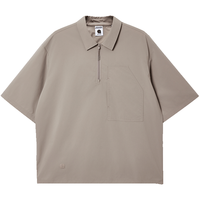 JACK&JONES 凉感POLO领短袖衬衫 蘑菇棕 M