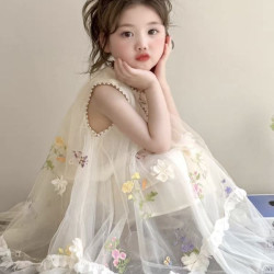 SallyDiary女童连衣裙夏季2026新款女宝宝洋气小公主夏装儿童裙子