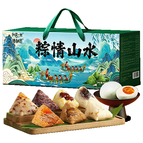 阳茗一世 粽子礼盒 1240g 蜜枣豆沙鲜肉粽