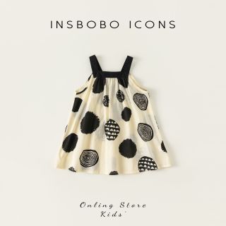 insbobo 女童夏装连衣裙2026新款儿童裙子女宝公主裙度假吊带裙波点沙滩裙