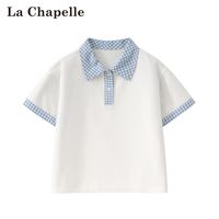 LA CHAPELLE MINI 拉夏贝尔女童polo衫短袖2026新款夏季儿童夏装上衣中大童翻领t恤