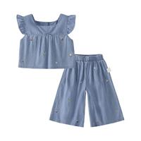 jellybaby 女童夏季全棉牛仔两件套