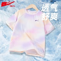 回力 童装女童夏装套装2026新款儿童冰丝速干短袖t恤中大童运动裤