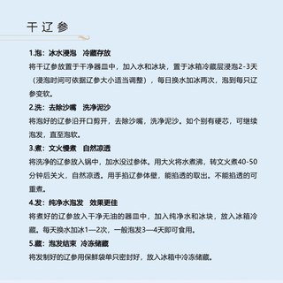 1号会员店 大连有机淡干海参 100g 16-20只