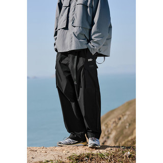 PEACEBIRD/太平鸟 男装休闲裤 黑色 宽松直筒 L