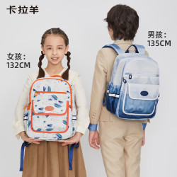 卡拉羊 小学生超轻双肩背包男女 B款米白仙踪CX283018L