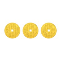 老庙黄金 山鬼花钱足金吊坠
