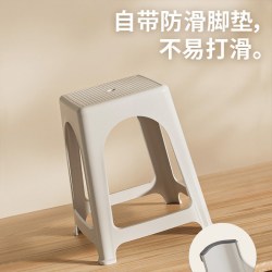 禧天龙 D-2077 塑料高凳 家用茶几凳 可叠放 防滑 成人方凳 冰河灰/奶白色/石青色/松石绿
