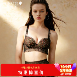 歌瑞尔 法式浪漫小胸聚拢文胸 慕斯黑 75A