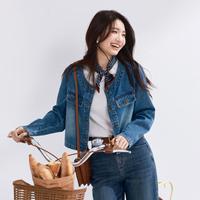 伊芙丽 天丝醋酸牛仔短外套
