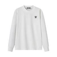 gxgjeans 男装长袖半高领纯色T恤 米白 L