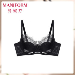 曼妮芬 [吉赛尔·奢华睫毛蕾丝]文胸 午夜爵士 85C （80D/90B也可以拍）