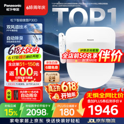 Panasonic D型智能马桶盖 双风道烘干 自动除臭全功能P30D型号