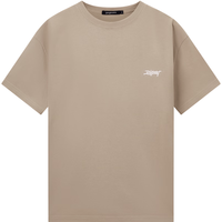 gxgjeans 男装简约刺绣圆领短袖T恤 卡其色 M