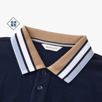 GANT/甘特 学院风纯棉拼色条纹POLO衫