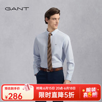 GANT 亚洲版型男士刺绣翻领纯色休闲宽松长袖衬衫 455
