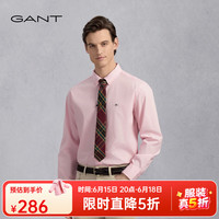 GANT 亚洲版型男士刺绣翻领纯色休闲宽松长袖衬衫 662