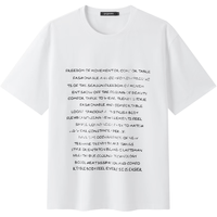 gxgjeans 男装潮流字母复古宽松短袖T恤 白色 L