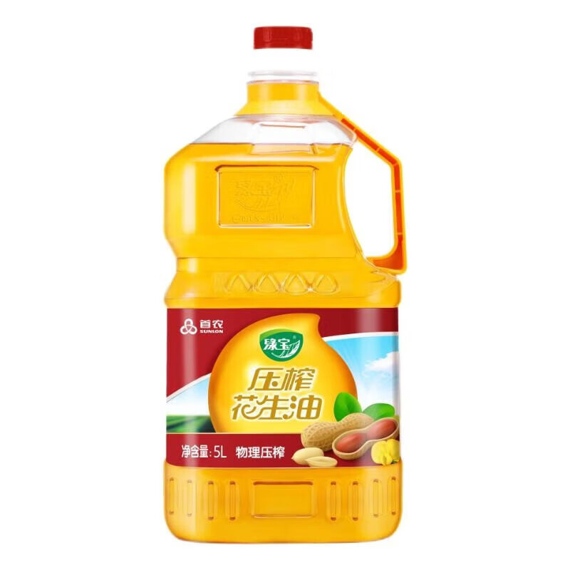 绿宝 一级 压榨花生油 5L