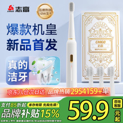 志高 智能电动牙刷 Pro2 雅典白4刷头  成人学生情侣声波牙刷结婚伴手礼红色锦鲤生日礼物双11送母亲送老师