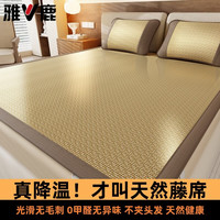 雅鹿 双面凉席1.8x2米藤席夏季冰丝席套件夏天家用双人床软席宿舍凉席 雅韵-玉绿【 150*195cm（单席）