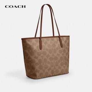 COACH 女包CITY通勤电脑包托特包棕CCD66 生日礼物送女友