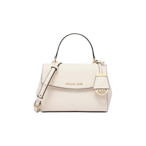 MICHAEL KORS 迈克·科尔斯 MK Ava 超小号迷你皮质手提包 香草白
