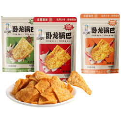 卧龙食品 卧龙锅巴老灶锅巴襄阳特产休闲零食200克*3包 麻辣*2+五香*1