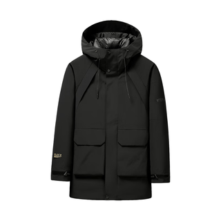 雪中飞 8056 黑色 中长款男士羽绒服