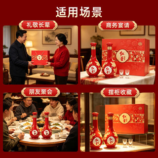 红星 富贵花开百年酒 兼香型白酒 52度 500ml*2瓶