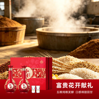 红星 富贵花开百年酒 兼香型白酒 52度 500ml*2瓶
