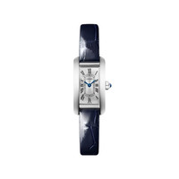 Cartier 坦克系列 WSTA0116 石英女士腕表 银色表盘 28×15.2mm 皮带