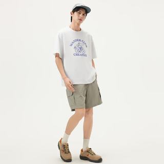 gxgjeans 男士印花圆领短袖T恤 白色 XL